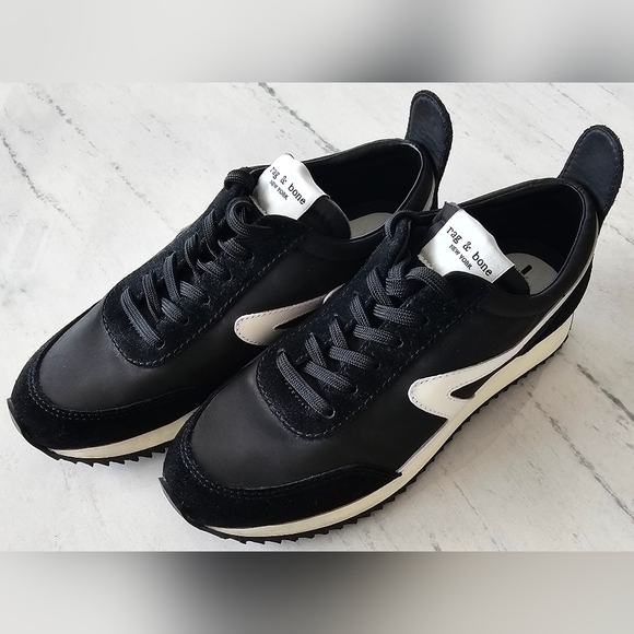 rag & bone Shoes - Rag & Bone Retro Runners Suede Sneakers (Black and White - US size 6)